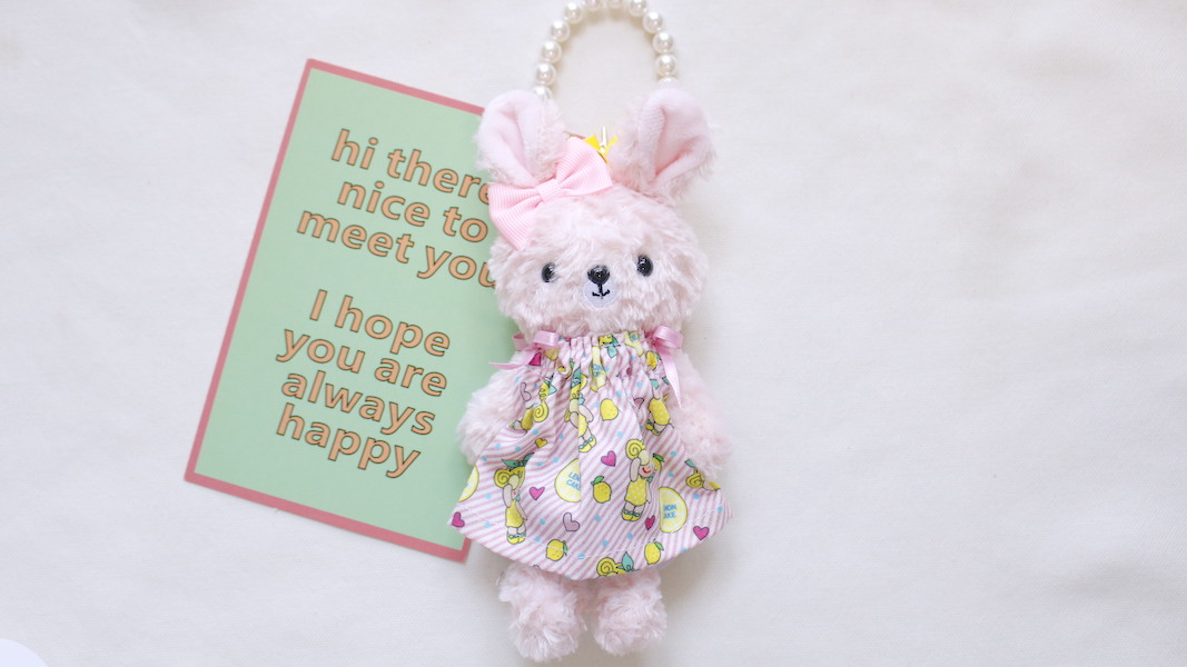 nounours et lapins☆ぬいぐるみチャーム☆rose(ローズ) x レモンワンピース