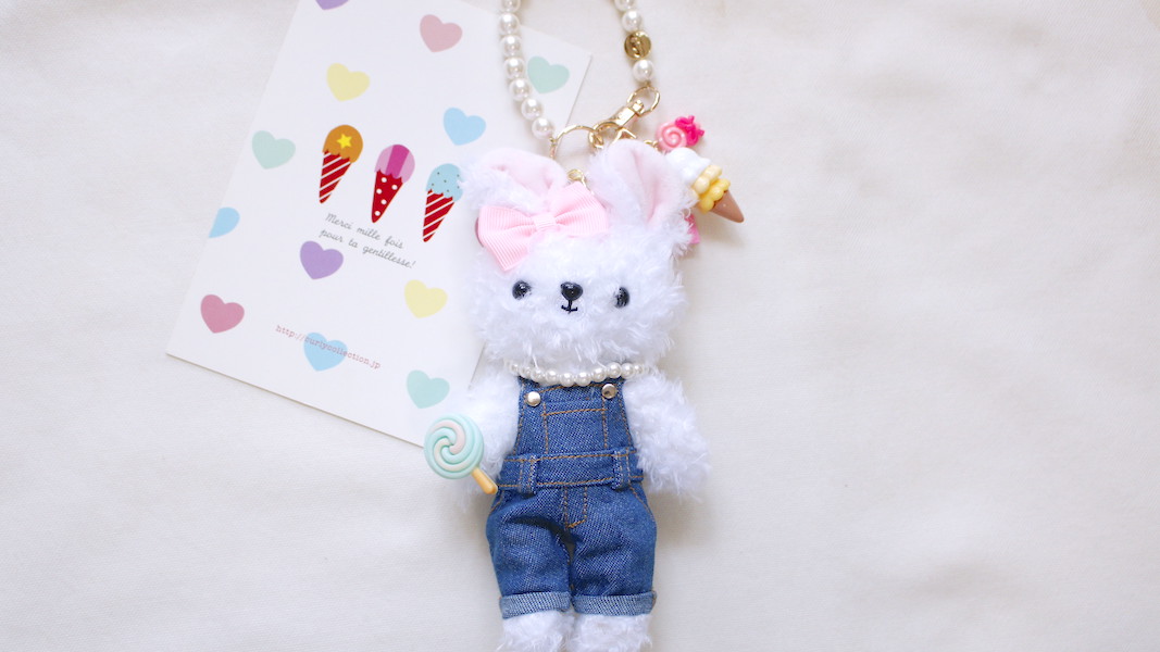 nounours et lapins☆ぬいぐるみチャーム☆blanche(ブランシュ) x オーバーオール