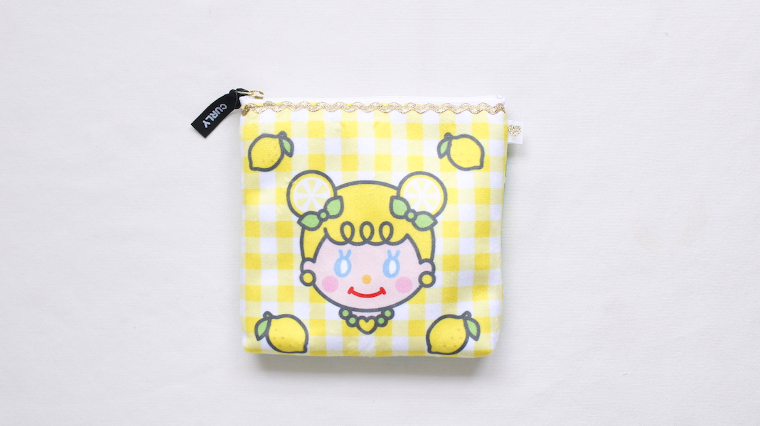 Lemon Cake☆スクエアプリントポーチ☆レモンクッキー