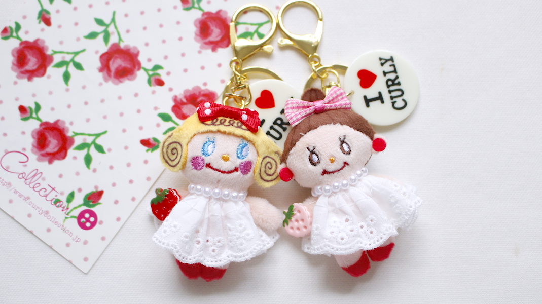カーリーコレクションマスコットチャーム　エヴィちゃん ミニマスコットチャーム☆miniエヴィ x いちご - カーリー