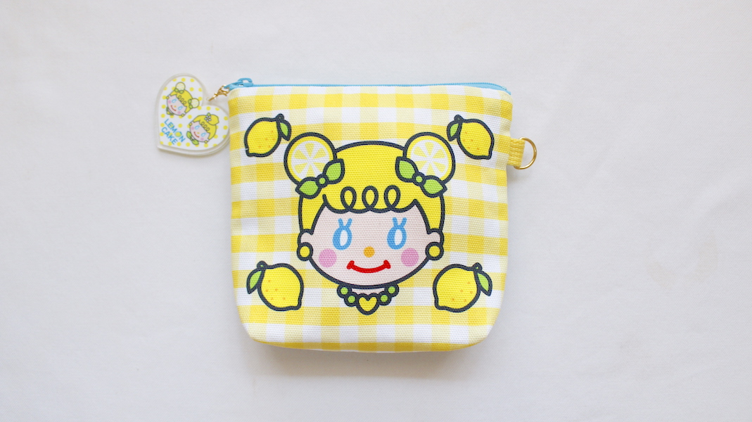 Lemon Cake☆アクリルチャーム付きプリントポーチ☆レモンクッキー
