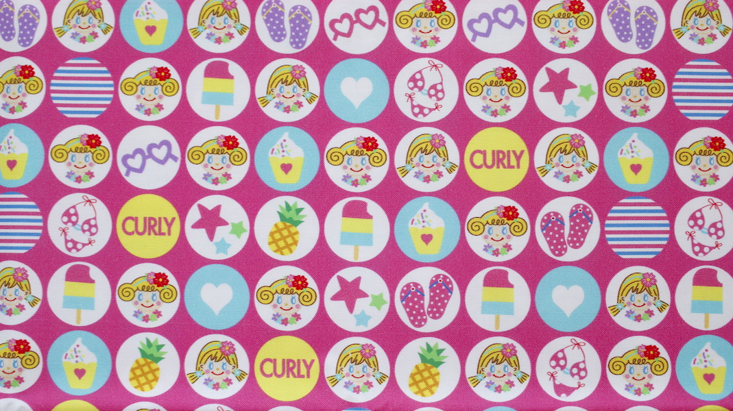 オリジナルファブリック☆CURLY SUMMER x スポットライト(ピンク)
