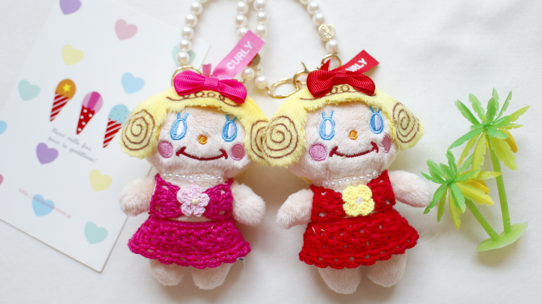 カーリーコレクションマスコットチャーム　いちごちゃん マスコットチャーム☆バニーいちごちゃん(リボン) x ピンク