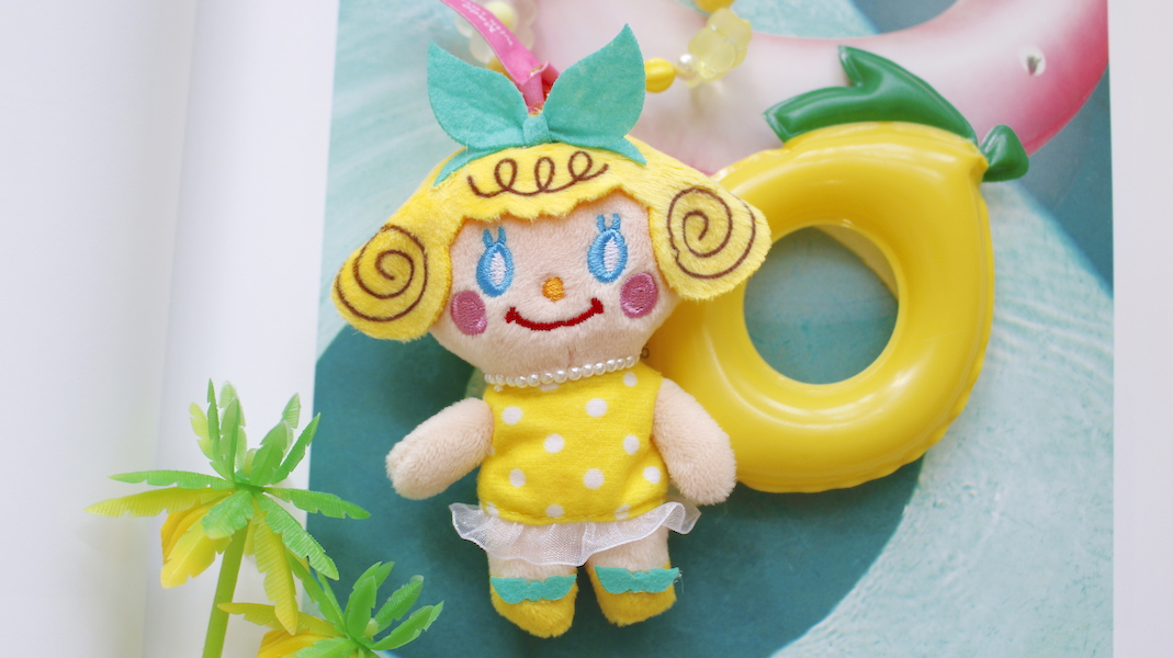 Lemon Cake☆マスコット付きパールストラップ☆レモンいちご