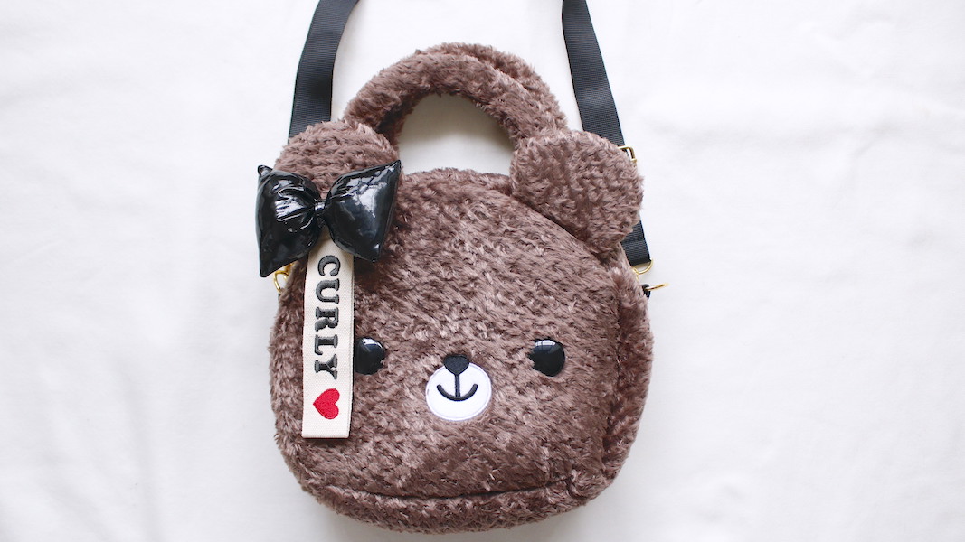 nounours et lapins☆ブローチ付きもこもこバッグ☆Marron(マロン)