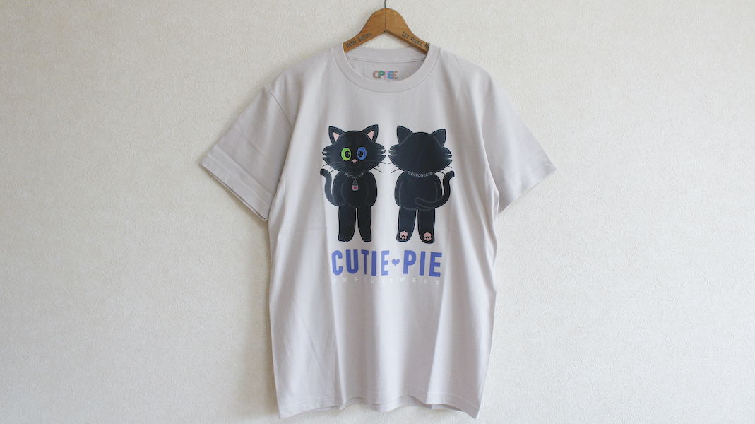 CUTIE PIE☆オリジナルTシャツ☆NOIR(ノアール) x セメントグレー