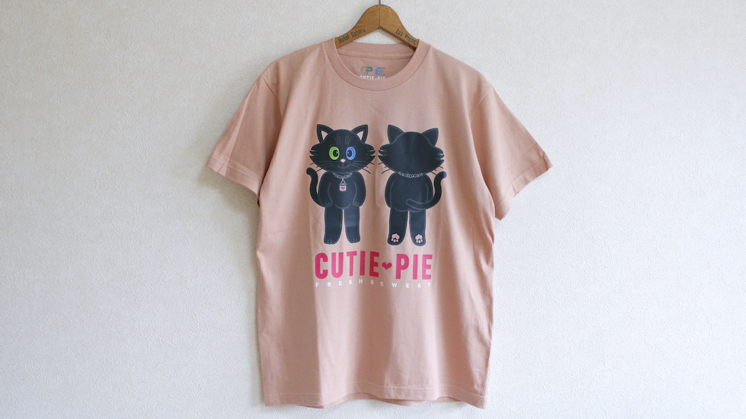 CUTIE PIE☆オリジナルTシャツ☆NOIR(ノアール) x ダスティピンク