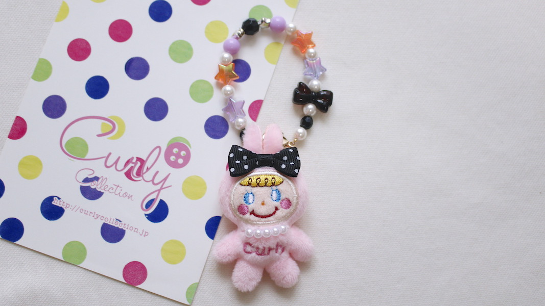 マスコット付きビーズストラップ☆バニーいちごちゃん x ハロウィン