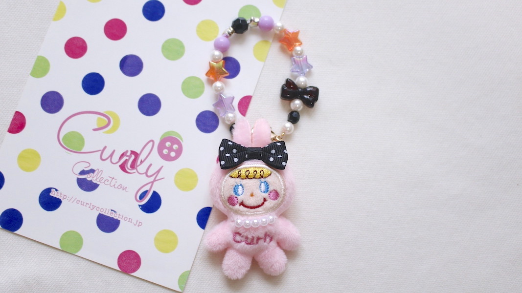 マスコット付きビーズストラップ☆バニーいちごちゃん x ハロウィン