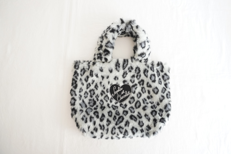 Sophie et Chocolat☆Fluffy Tote Bag/Gray Leopard