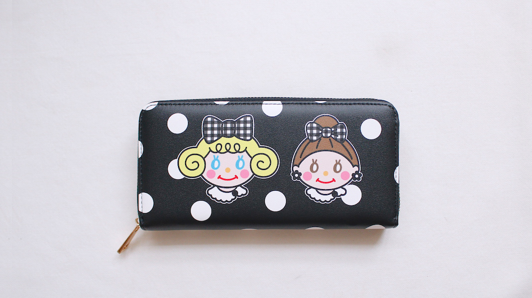 ラウンドファスナー長財布☆いちごちゃん＆エヴィ(フェイス)