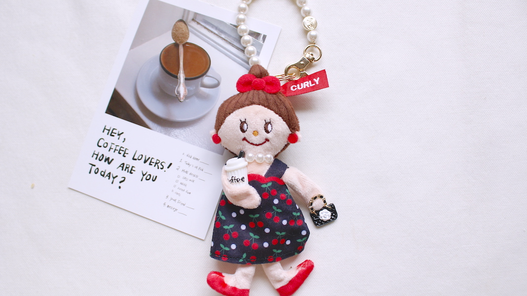 マスコットチャーム☆エヴィ x コーヒー(ホワイト)