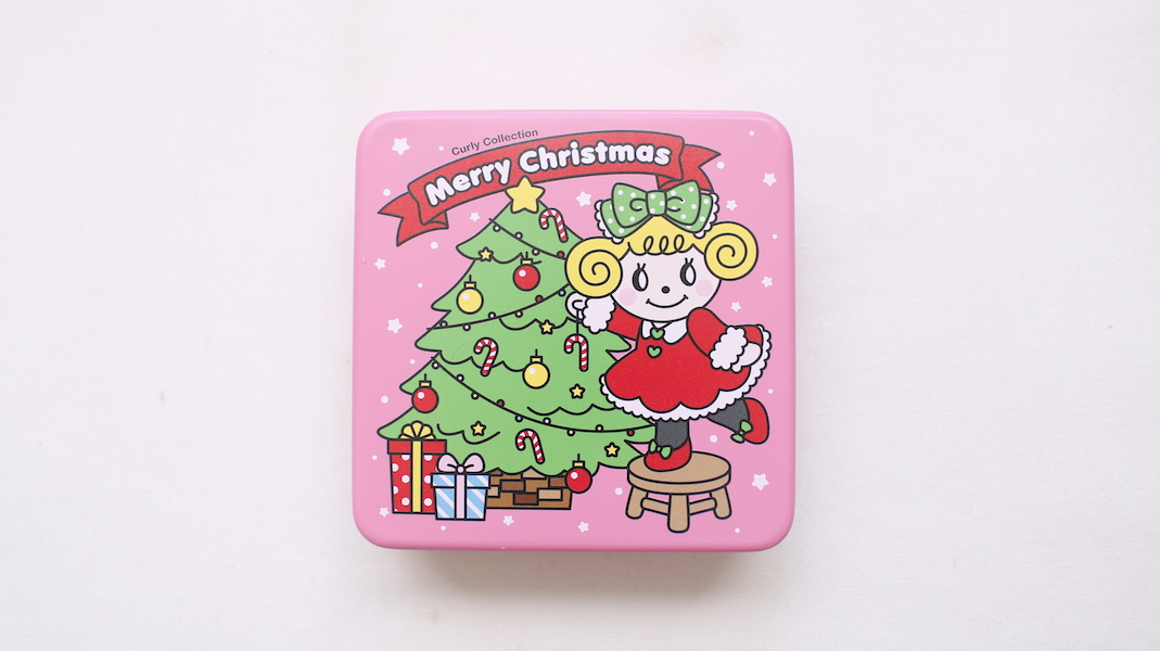 【受注生産商品】Curlyのクリスマスクッキー缶☆いちごちゃん x ツリー／ピンク