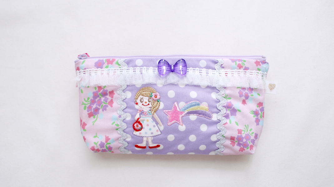 ワッペンコスメポーチ☆トロピカルガール