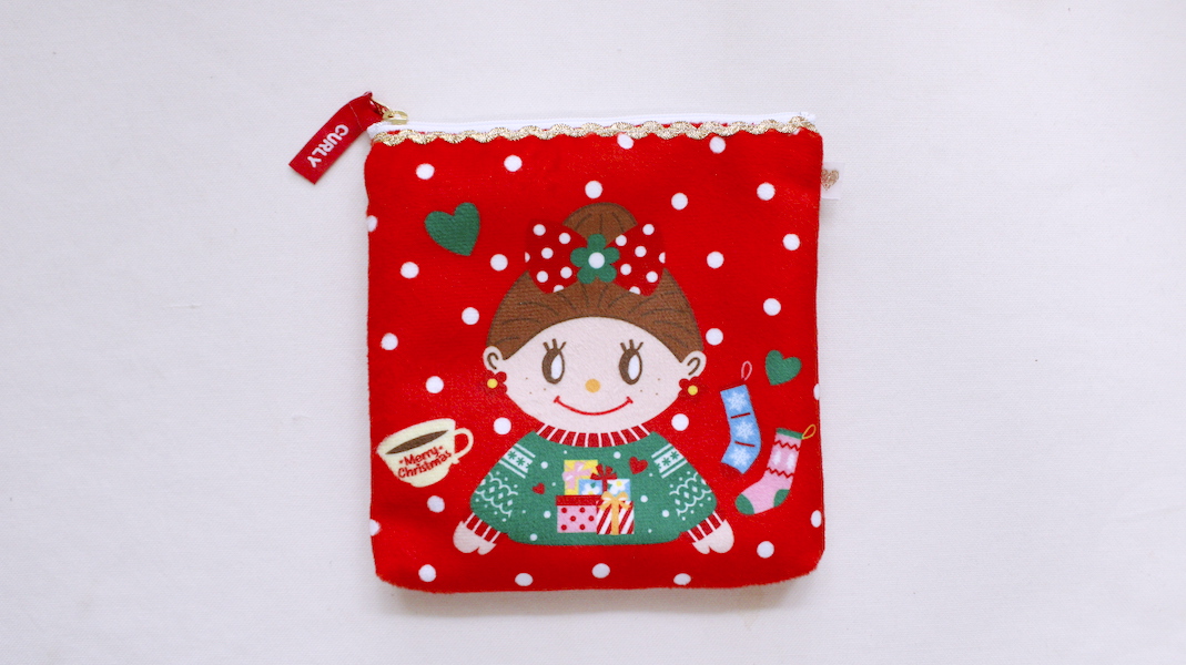 スクエアプリントポーチ☆エヴィ x セーター(内生地:スター)