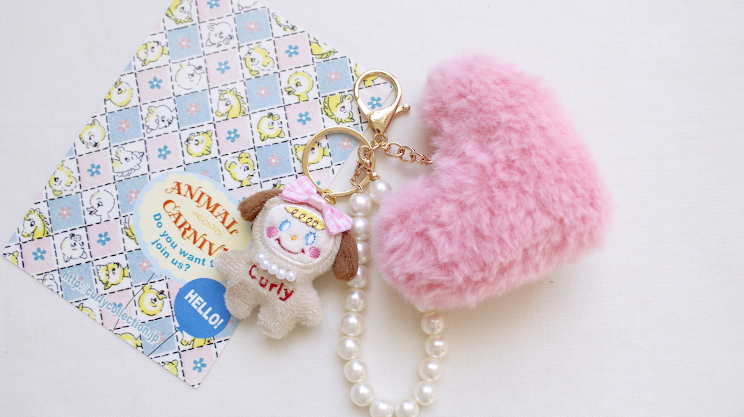 マスコットチャーム☆ドッグいちごちゃん(リボン) x ピンクハート