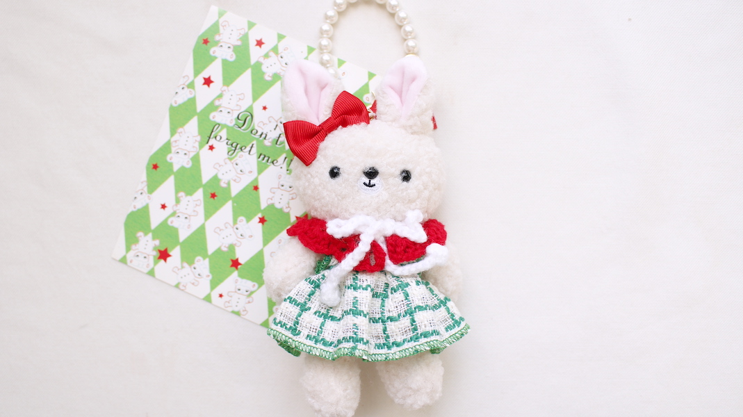 nounours et lapins☆ぬいぐるみチャーム☆blanche x クリスマス