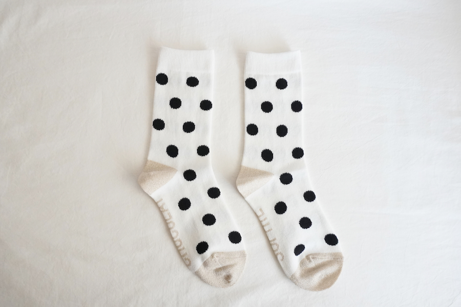 Sophie et Chocolat☆Dots Socks/Black x White