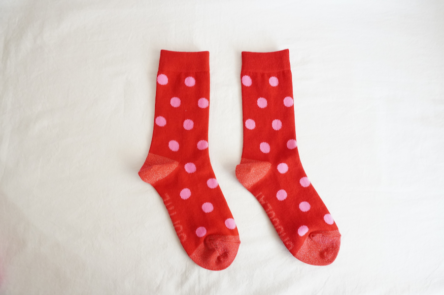 Sophie et Chocolat☆Dots Socks/Red