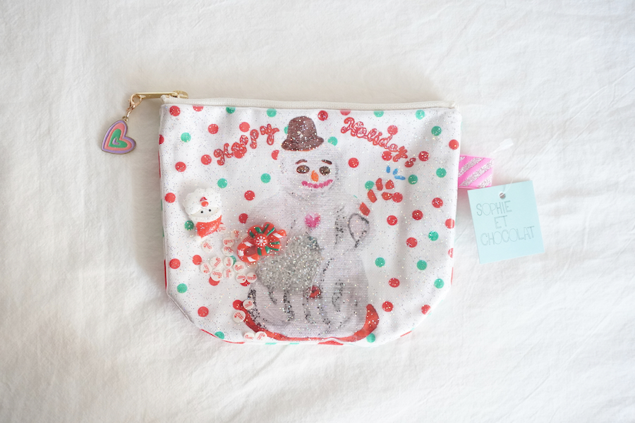 Sophie et Chocolat☆Xmas Round Pouch/スノーマン