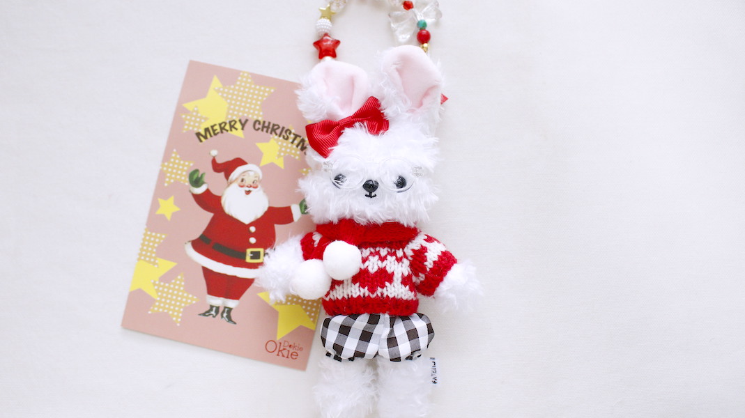 nounours et lapins☆ぬいぐるみチャーム☆blanche(ブランシュ) x クリスマス(マフラー)