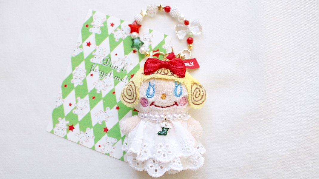いちごちゃんぬいぐるみチャーム☆クリスマス(ネックレス:ソックス)