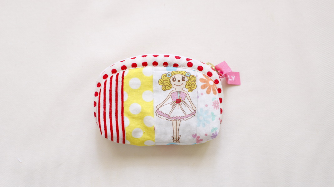 パッチワークラウンドミニポーチ☆ジンジャー