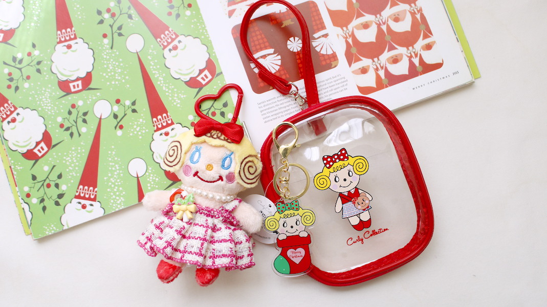 クリアポーチ＆マスコットセット☆お座りいちごちゃん(ステッキ)