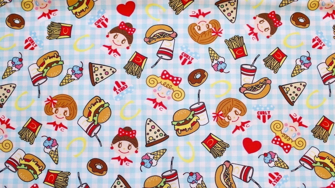 オリジナルファブリック☆バーガーショップ x ブルーチェック