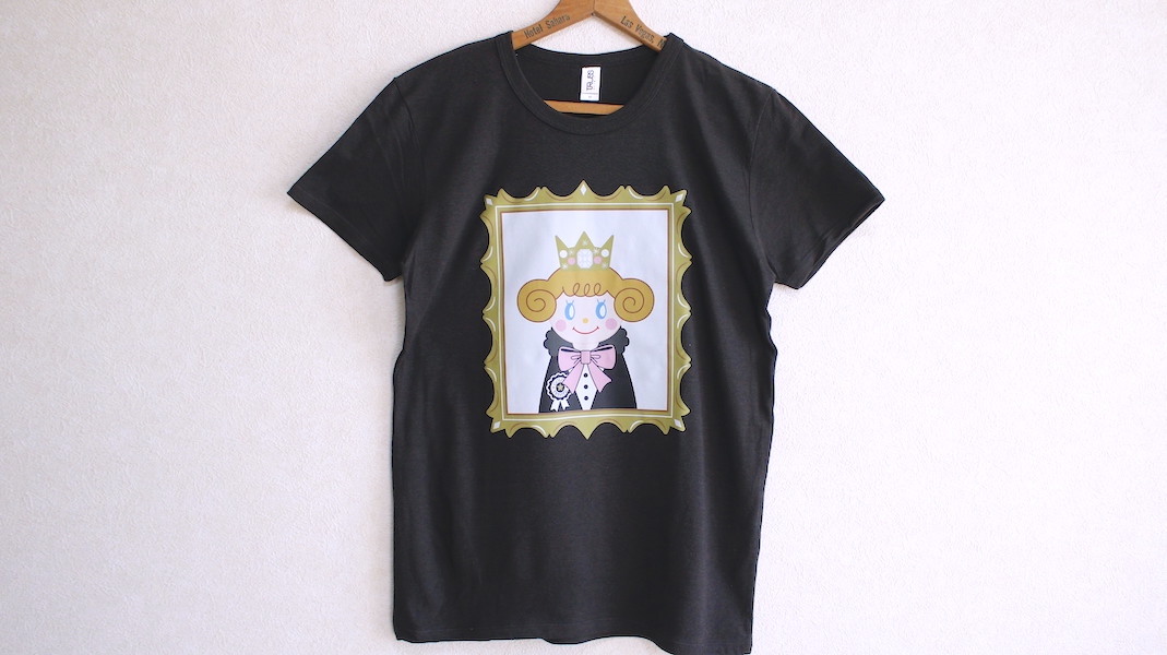 GT☆オリジナルTシャツ☆いちごちゃん(王冠) x ブラック