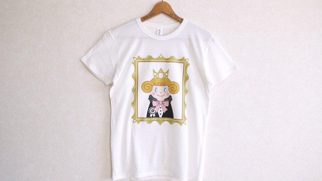 GT☆オリジナルTシャツ☆いちごちゃん(王冠) x ホワイト