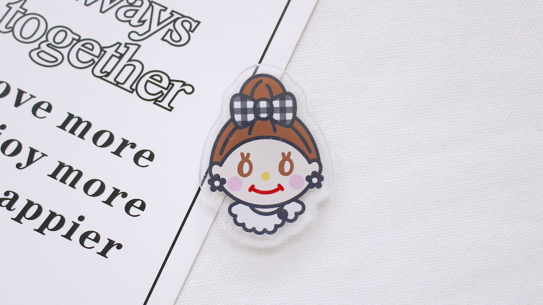 ミニマグネット☆エヴィ(リボン:黒チェック)