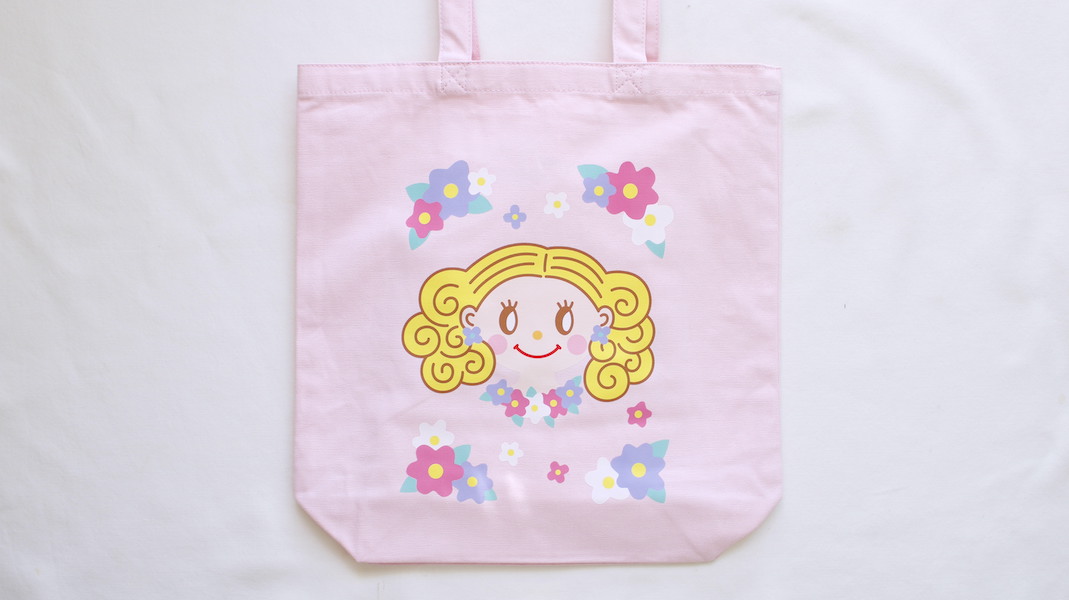 プリントバッグ(M)☆ジンジャー x フラワー/ピンク